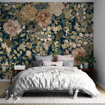 Papier peint mural floral foncé éclat de fleurs claires - Vignette | Mr Papier Peint
