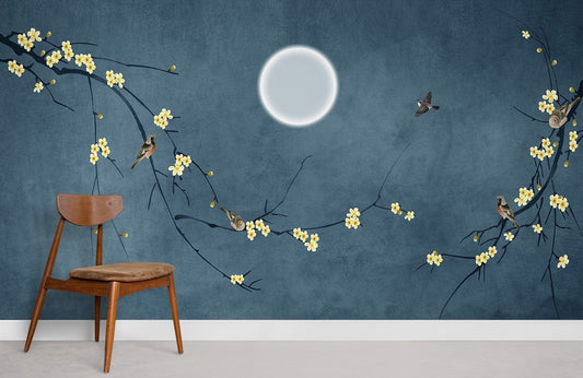 Papier peint mural de fleurs de prunier - Le meilleur Papier peint panoramique Sur mesure