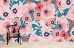 Papier peint mural de fleurs roses - Vignette | Mr Papier Peint