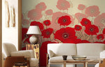 Papier peint mural de fleurs rouges vives - Vignette | Mr Papier Peint