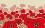 Papier peint mural de fleurs rouges vives - Vignette | Mr Papier Peint