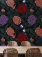 Papier peint mural de fleurs sombres et colorées - Vignette | Mr Papier Peint