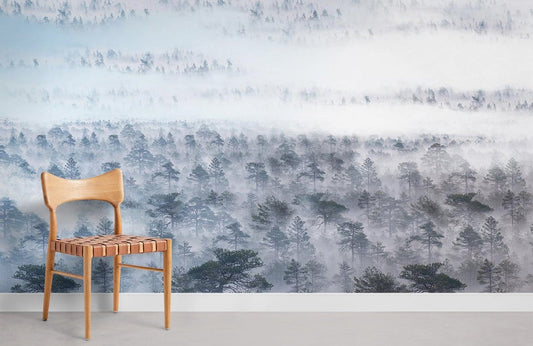 Papier peint mural de forêt brumeuse - Le meilleur Papier peint panoramique Sur mesure