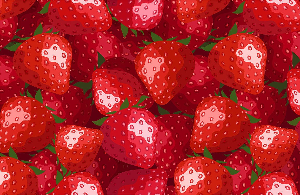 Papier peint mural de fraises - Le meilleur Papier peint panoramique Sur mesure