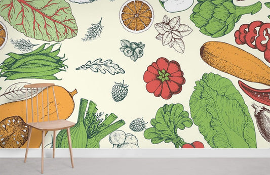Papier peint mural de fruits et légumes - Le meilleur Papier peint panoramique Sur mesure