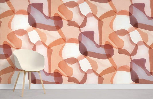 Chaise blanche contemporaine avec pieds en bois, idéale pour un papier peint mural moderne