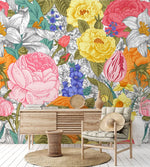 Papier peint mural de jardin de tulipes colorées - Vignette | Mr Papier Peint