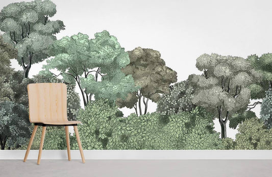 Papier peint mural de la forêt animée - Le meilleur Papier peint panoramique Sur mesure