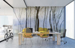 Papier peint mural forêt enchantée et chaises jaunes transparentes - Vignette | Mr Papier Peint