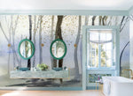 Papier peint mural forêt enchantée et chaises jaunes transparentes - Vignette | Mr Papier Peint