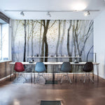 Papier peint mural forêt enchantée et chaises jaunes transparentes - Vignette | Mr Papier Peint