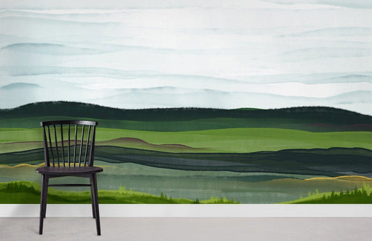 Papier Peint Mural de la Prairie Verte - Le meilleur Papier peint panoramique Sur mesure