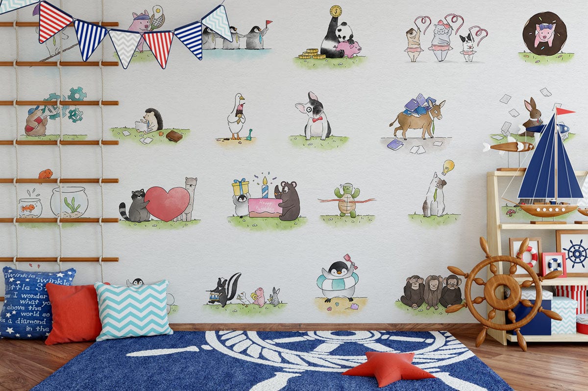 Papier Peint Mural de la Vie de Différents Animaux - Le meilleur Papier peint panoramique Sur mesure