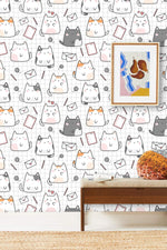 Papier Peint Mural de Lettres d'Amour et de Chats - Vignette | Mr Papier Peint