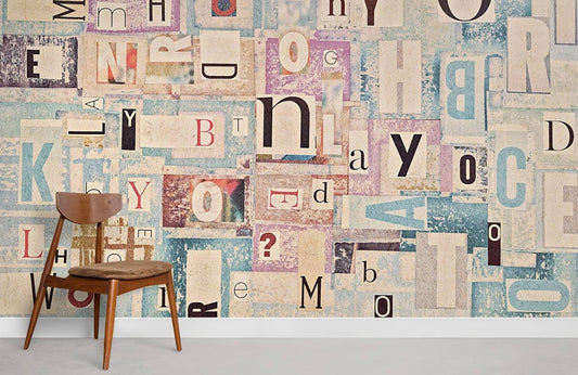 Papier peint mural de lettres élégantes - Le meilleur Papier peint panoramique Sur mesure