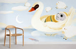 Papier peint mural Lit de Cygne sérénité et élégance dans votre chambre - Vignette | Mr Papier Peint