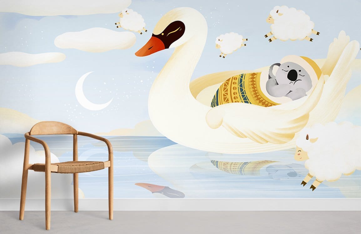 Papier peint mural de lit de cygne - Le meilleur Papier peint panoramique Sur mesure