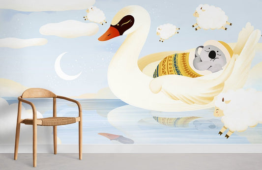Papier peint mural de lit de cygne - Le meilleur Papier peint panoramique Sur mesure