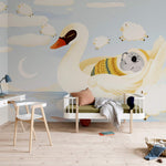 Papier peint mural Lit de Cygne sérénité et élégance dans votre chambre - Vignette | Mr Papier Peint