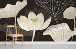 Papier peint mural de lotus blanc cassé - Vignette | Mr Papier Peint