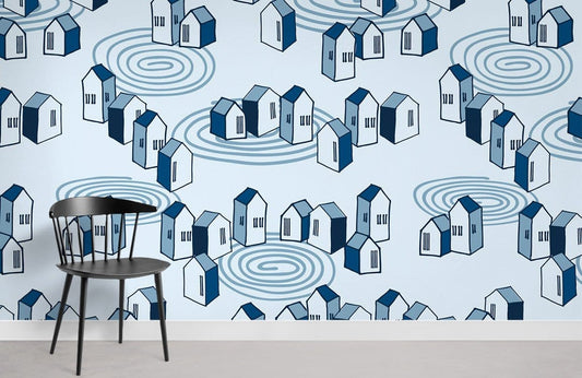 Papier Peint Mural de Maisons en Groupe - Le meilleur Papier peint panoramique Sur mesure