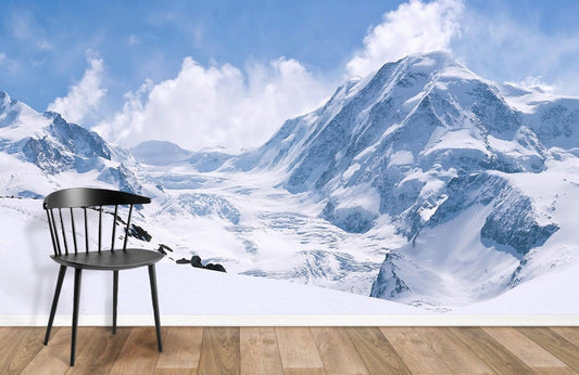 Papier peint mural de montagnes enneigées - Le meilleur Papier peint panoramique Sur mesure