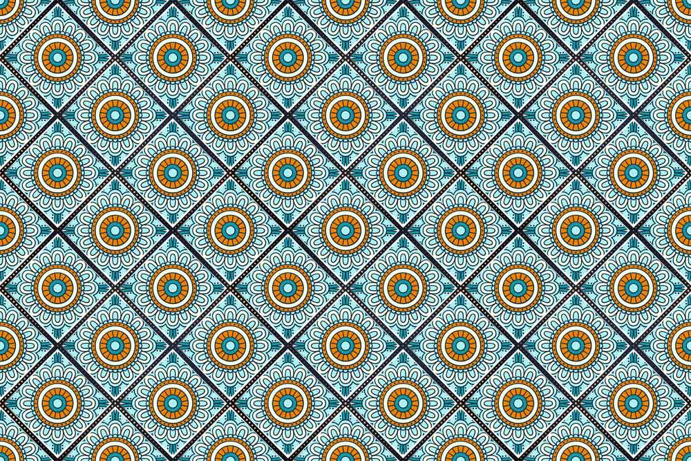 Papier peint mural de motifs floraux turquoise en vecteurs - Le meilleur Papier peint panoramique Sur mesure