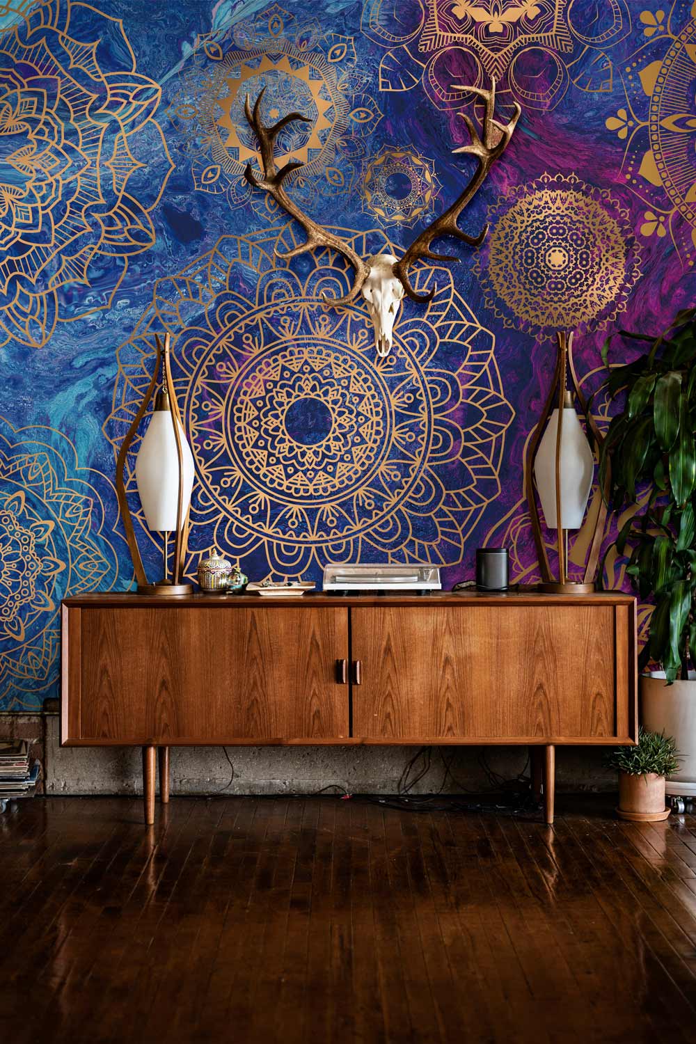 Papier Peint Mural de Motifs Mandala Galaxie - Le meilleur Papier peint panoramique Sur mesure