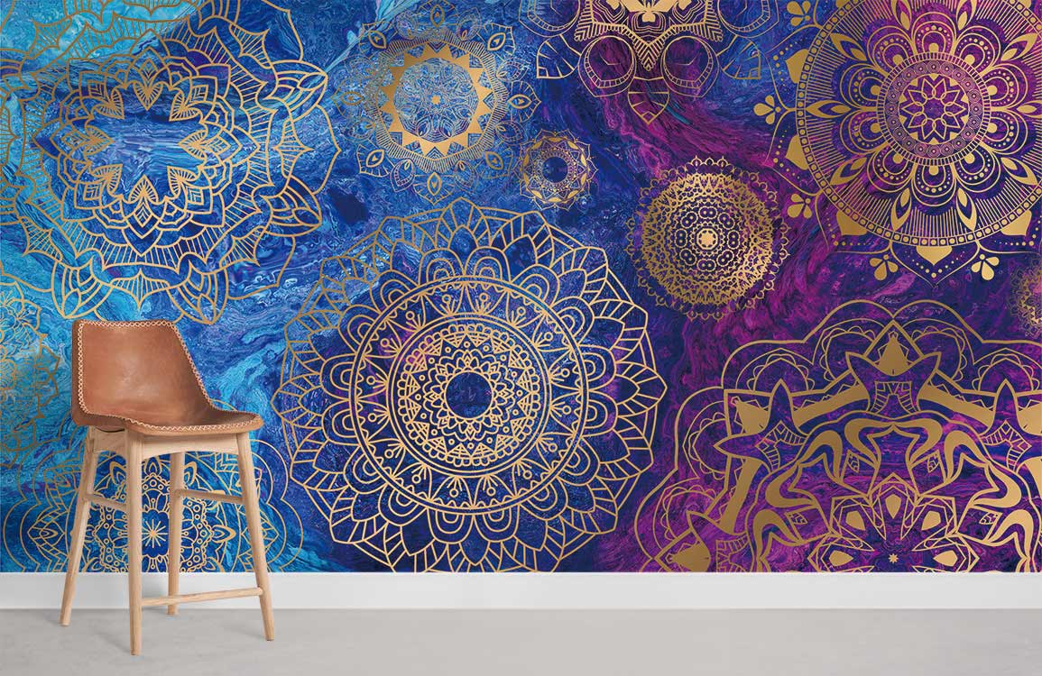 Papier Peint Mural de Motifs Mandala Galaxie - Le meilleur Papier peint panoramique Sur mesure