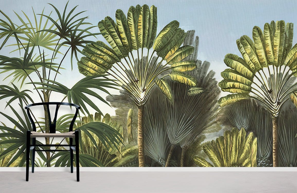 Papier peint mural de palmiers tropicaux. - Le meilleur Papier peint panoramique Sur mesure