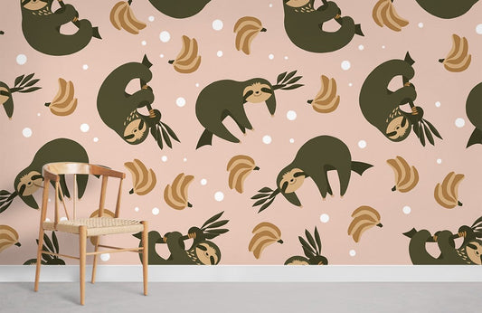 Papier peint mural de paresseux souriant - Le meilleur Papier peint panoramique Sur mesure