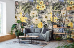 Papier peint mural peinture florale vintage pour un salon poétique - Vignette | Mr Papier Peint