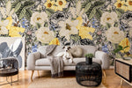 Papier peint mural peinture florale vintage pour un salon poétique - Vignette | Mr Papier Peint