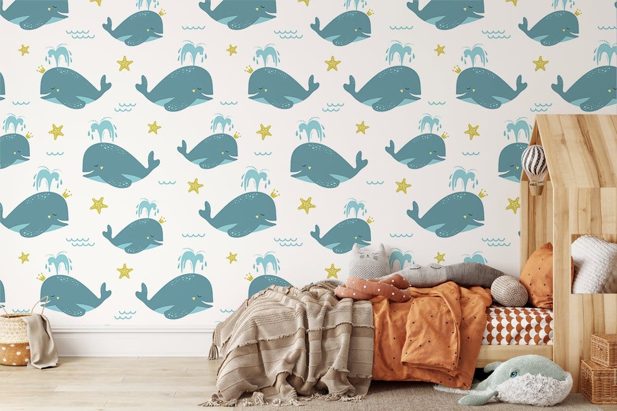 Papier peint mural de petites baleines - Le meilleur Papier peint panoramique Sur mesure