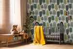 Papier peint mural arbres dessinés sérénité parmi les petits arbres - Vignette | Mr Papier Peint