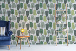 Papier peint mural arbres dessinés sérénité parmi les petits arbres - Vignette | Mr Papier Peint