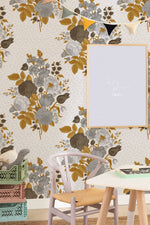 Papier peint mural de petits bouquets gris - Vignette | Mr Papier Peint