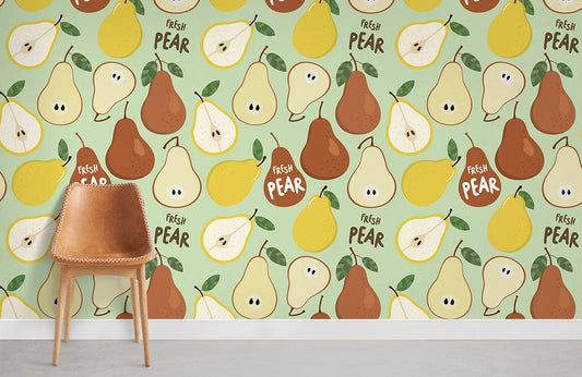 Papier Peint Mural de Poires Fraîches - Le meilleur Papier peint panoramique Sur mesure