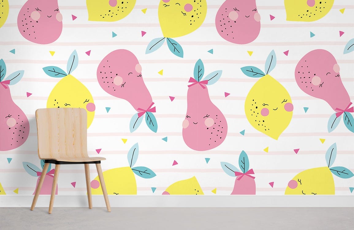 Papier peint mural de poires mignonnes - Le meilleur Papier peint panoramique Sur mesure