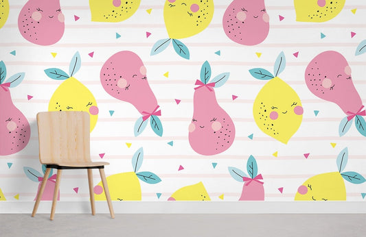 Papier peint mural de poires mignonnes - Le meilleur Papier peint panoramique Sur mesure