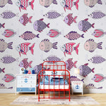 Papier peint mural de poissons roses et violets - Vignette | Mr Papier Peint