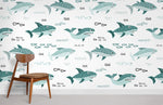 Papier peint mural de requins en quête de nourriture - Vignette | Mr Papier Peint