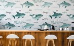 Papier peint mural de requins en quête de nourriture - Vignette | Mr Papier Peint