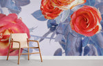 Papier peint mural de rosier rouge en fleurs - Vignette | Mr Papier Peint