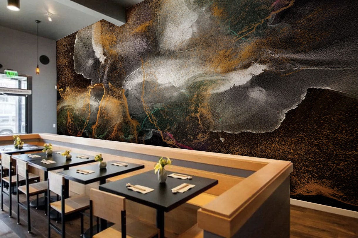 Papier peint mural sable flottant moderne pour mur de restaurant, décoration abstracte
