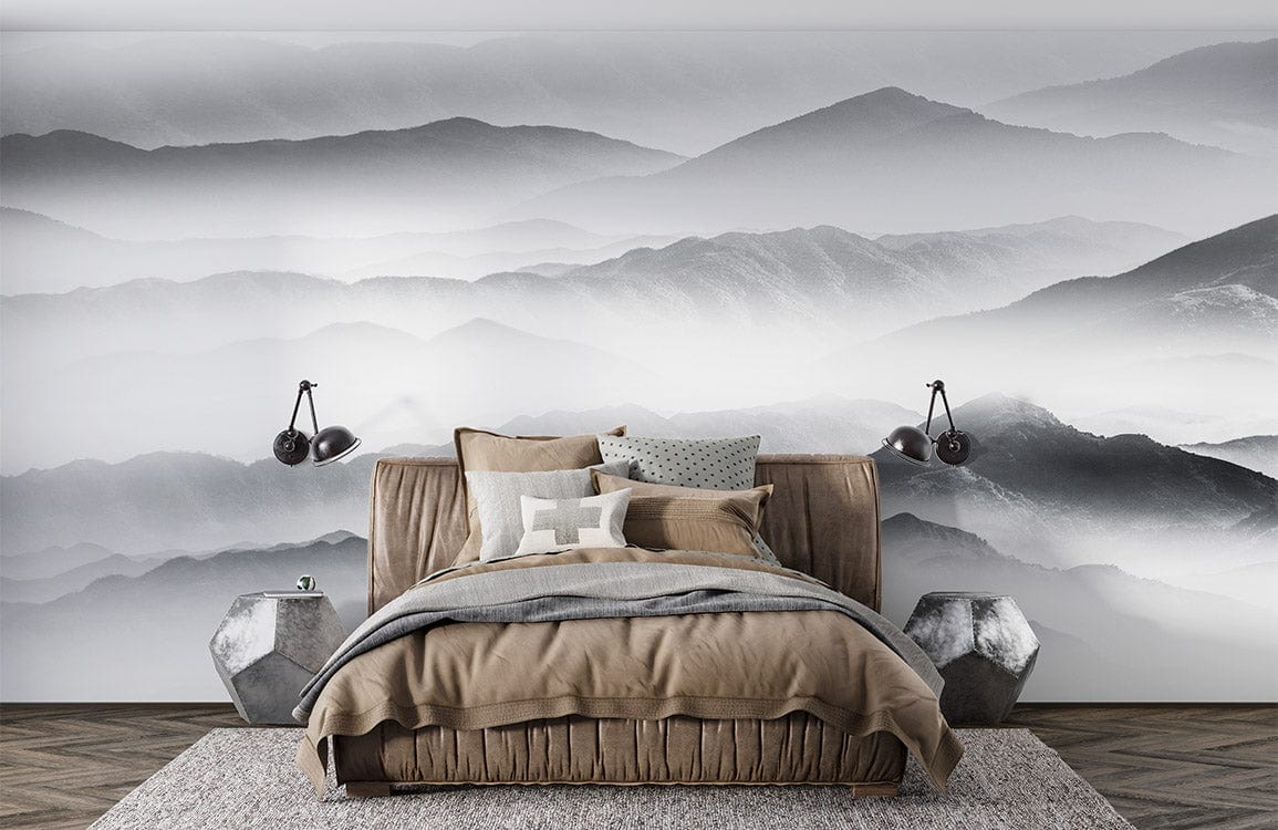 Papier peint mural de sommets montagneux - Le meilleur Papier peint panoramique Sur mesure