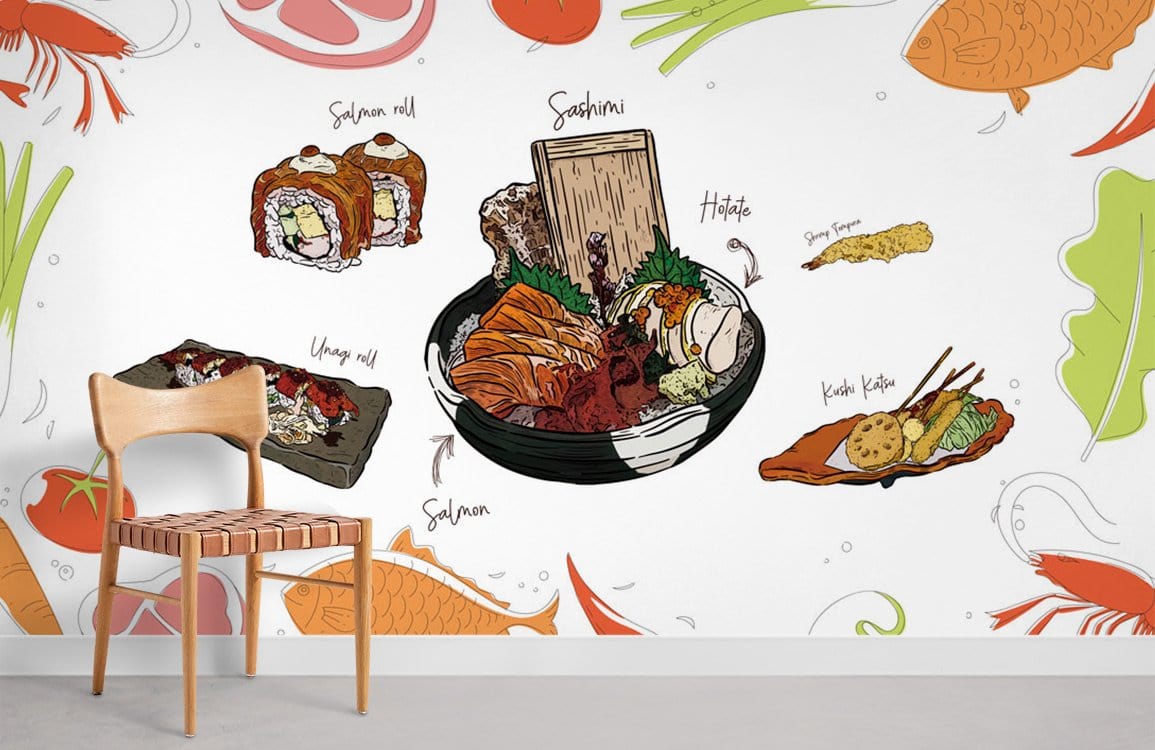 Papier peint mural de sushi - Le meilleur Papier peint panoramique Sur mesure