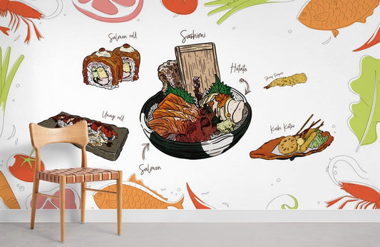 Papier peint mural de sushi - Le meilleur Papier peint panoramique Sur mesure