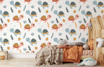 Papier peint mural Tortues Timides pour chambre d’enfant enchantée - Vignette | Mr Papier Peint