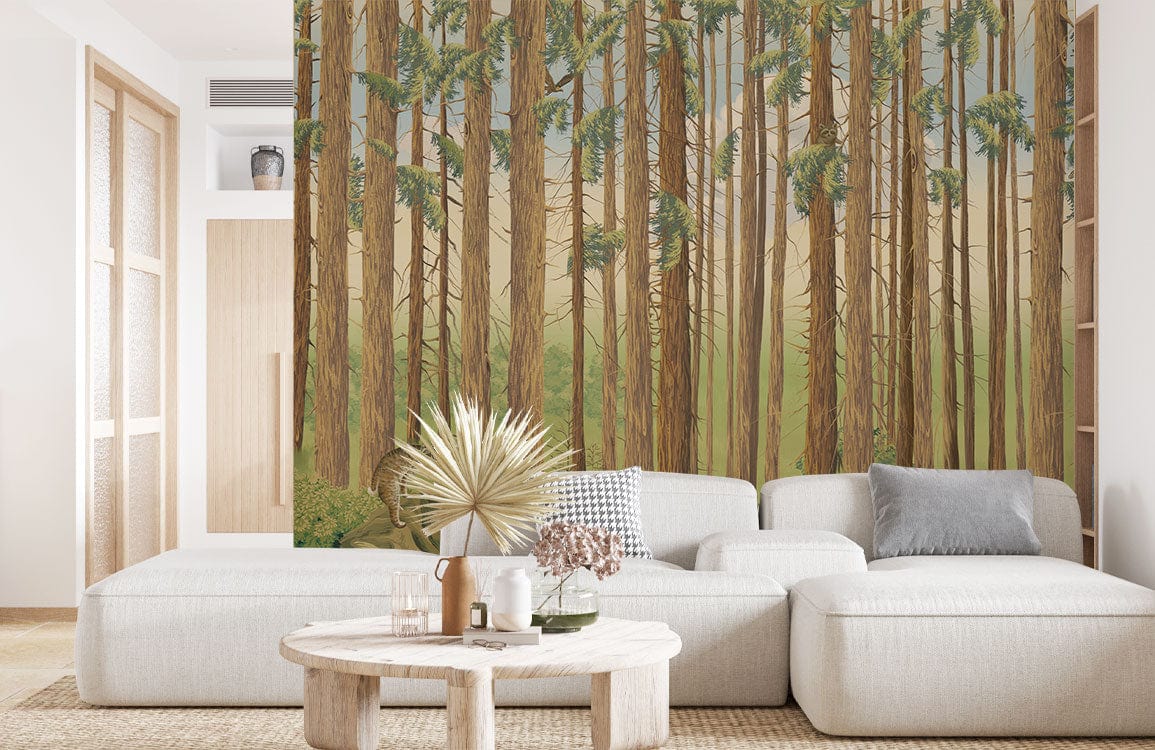 Papier peint mural de troncs d’arbres denses - Le meilleur Papier peint panoramique Sur mesure